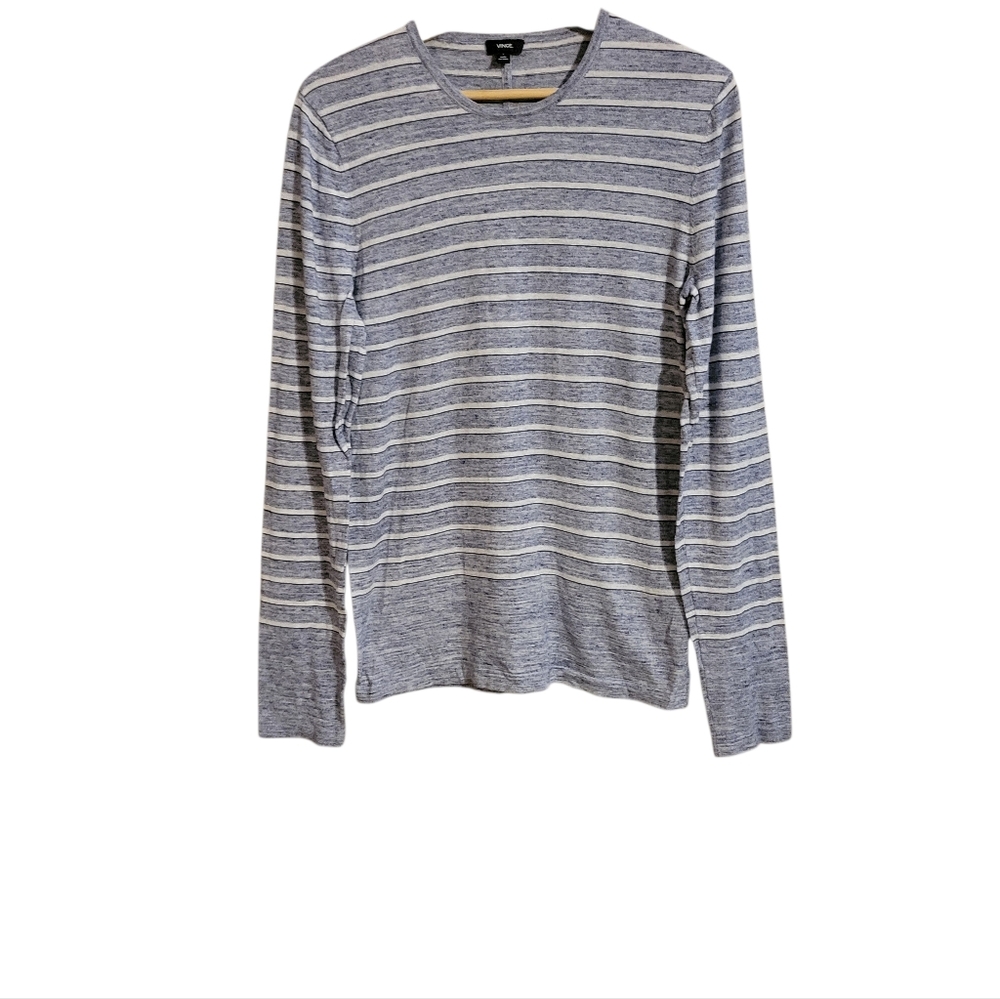 Vince Blue Striped Cashmere Blend Sweater